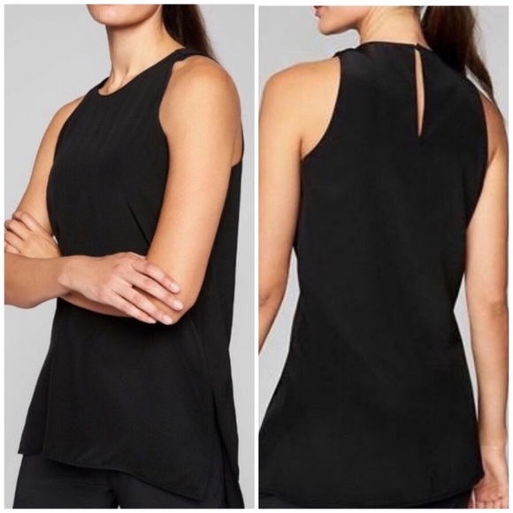 Athleta Tops - NWOT Athleta Silk Side Slit CYA Tank in Black